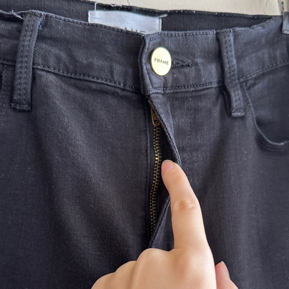 Frame Denim Le High Straight Black Jeans, Classic Black Jeans, Size 28 - Picture 10 of 16